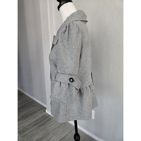 Vintage Mod'land Paris Tweed Wool Blend Academia Large Button Blazer Jacket Sz L - Picture 3 of 14